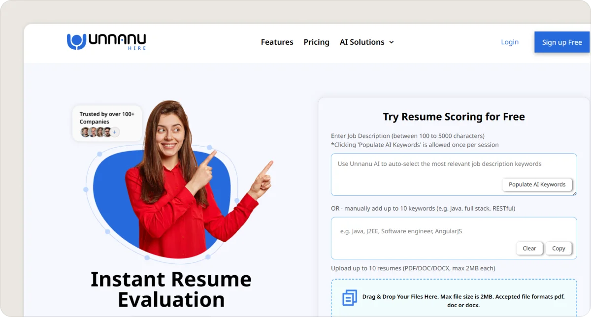 unnanus-resume-evaluation-page